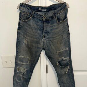 Zara Blue Distressed Jeans Men's Size 34/32